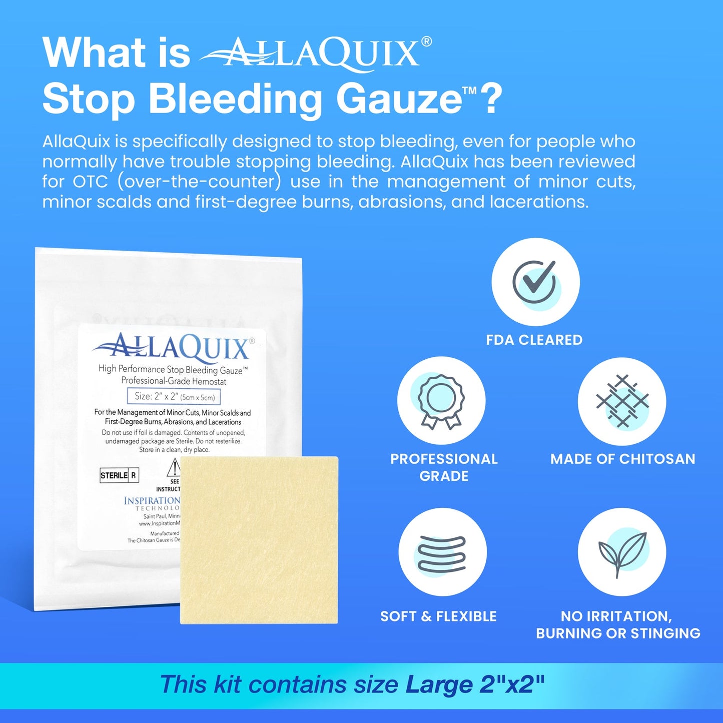 AllaQuix Stop Bleeding Gauze Variety Pack