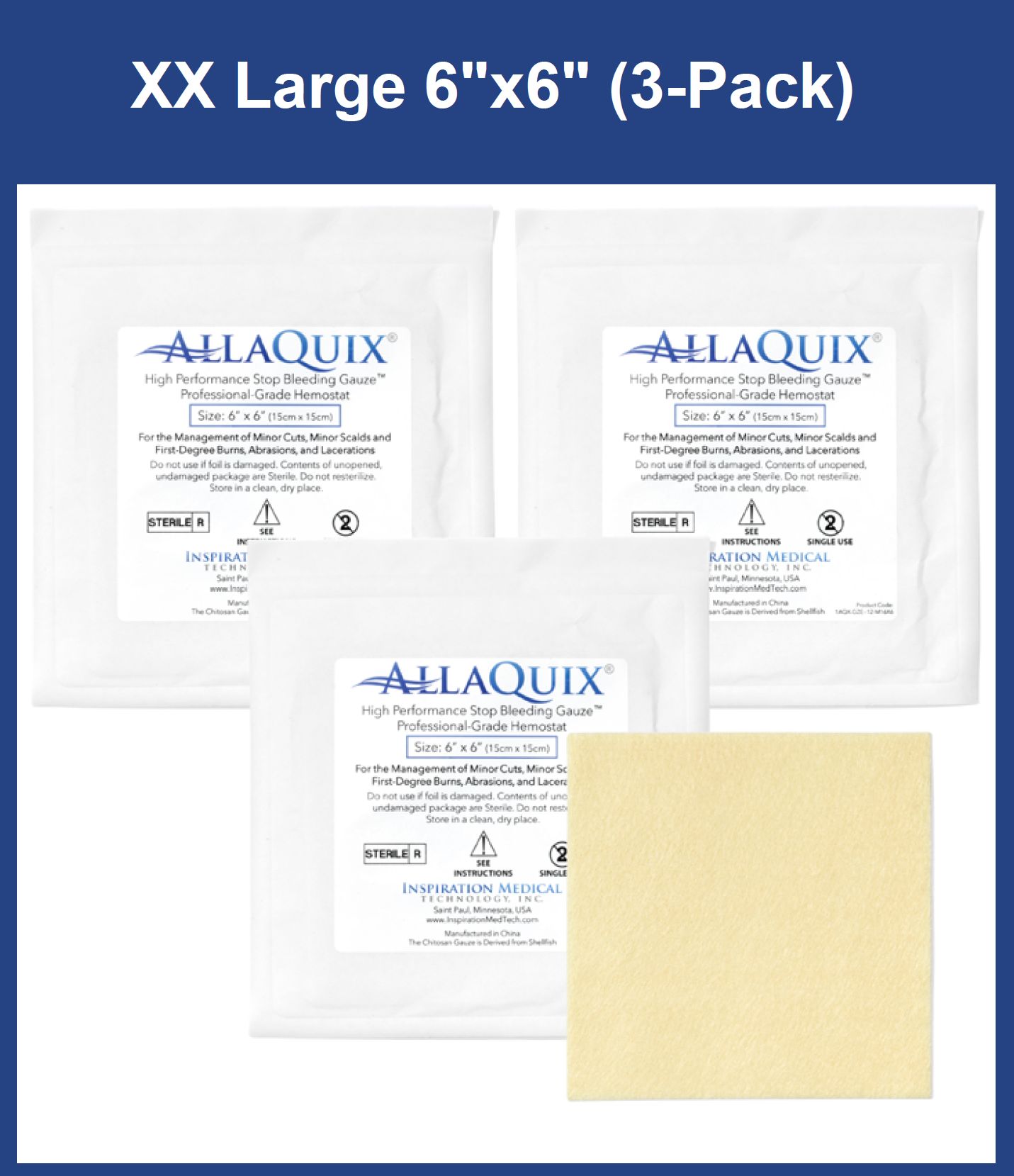 AllaQuix High Performance Stop Bleeding Gauze (XXL 6in)